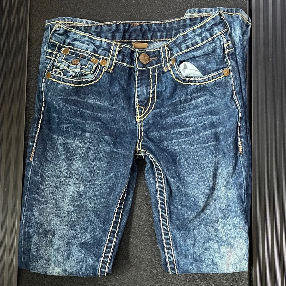 Boys True Religion Dark Blue Relaxed Jeans - Picture 1 of 3